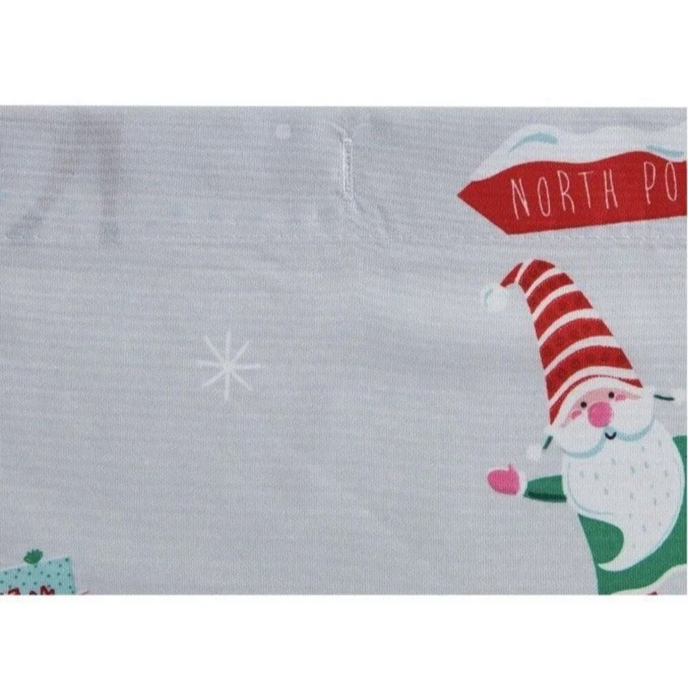 Holiday Collection Fabric Shower Curtain Santa & Reindeer 72 in x 72 in